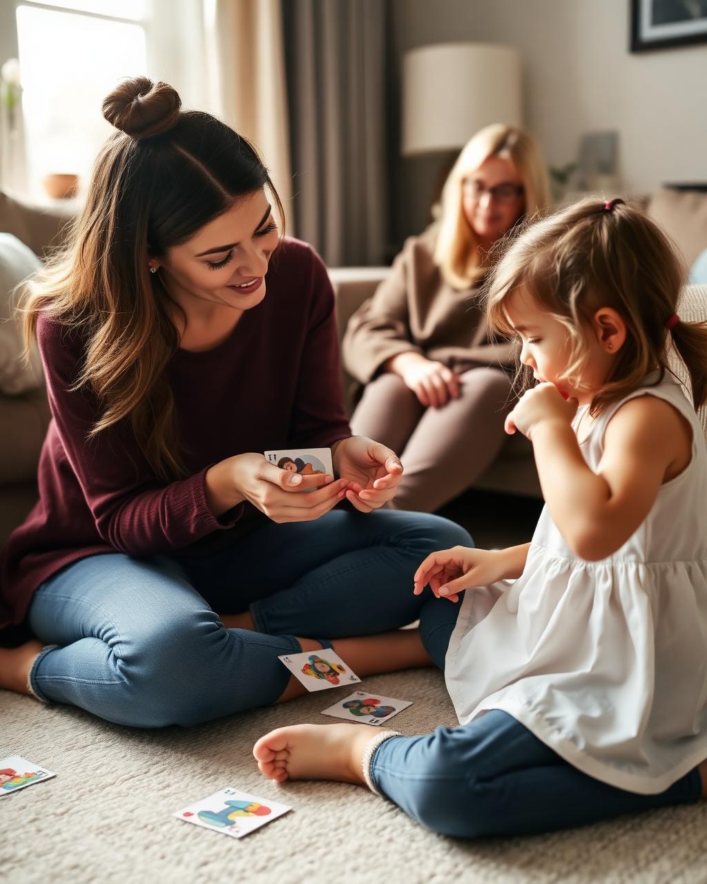 Therapist coaching a parent during an in-home session